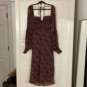 Free People Maroon Maxi Dress Size L